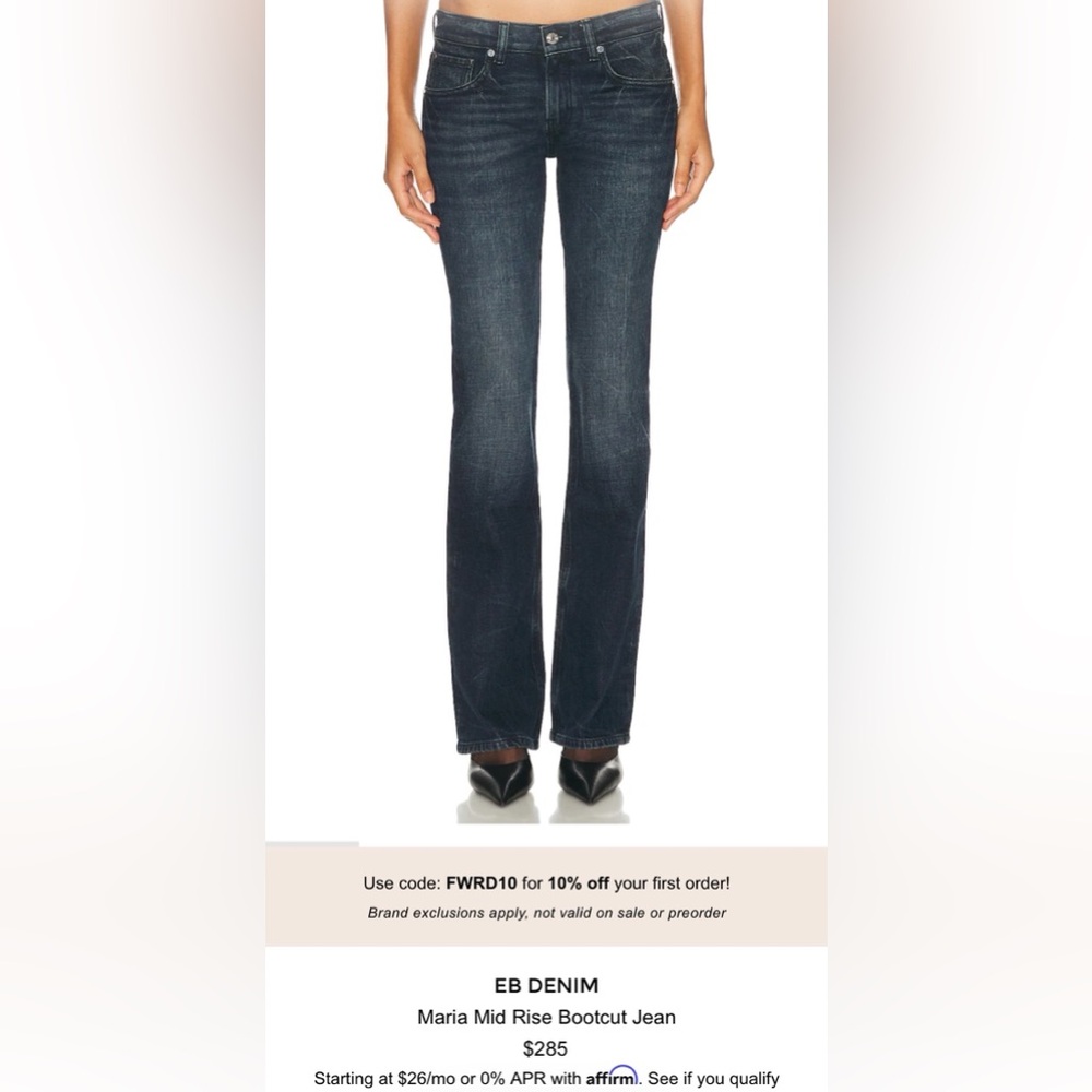 NWT EB denim Maria Mid Rise Bootcut Jean Coppola SIZE 25